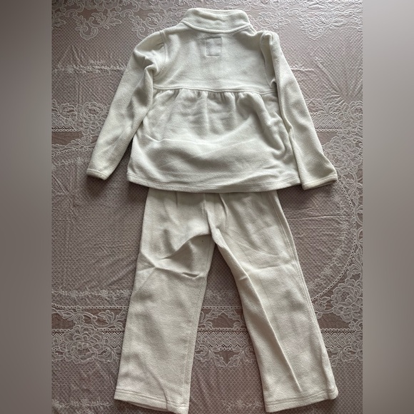 Girls Old Navy Size 5 - 2 Piece Loungewear Sweats Half Zip Pink and White - Picture 2 of 3